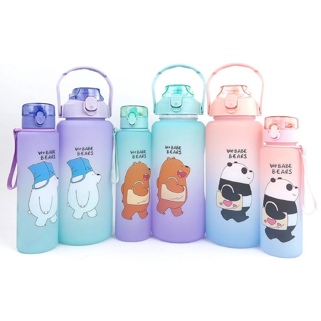 Okela - Botol Viral Botol 2in1 Botol Minum Anak Karakter Tumbler Lucu Botol Motivasi Botol Gemoy Pen