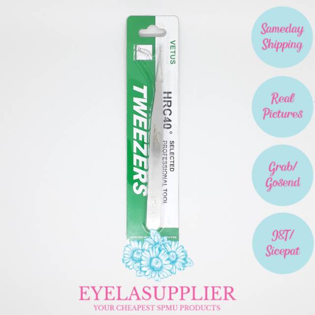 Vetus Tweezer lurus bengkok Pinset Eyelash Extension