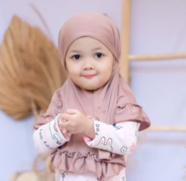 SD - JILBAB ANAK NAURA usia 0-3 th all size BAHAN  jersey balon