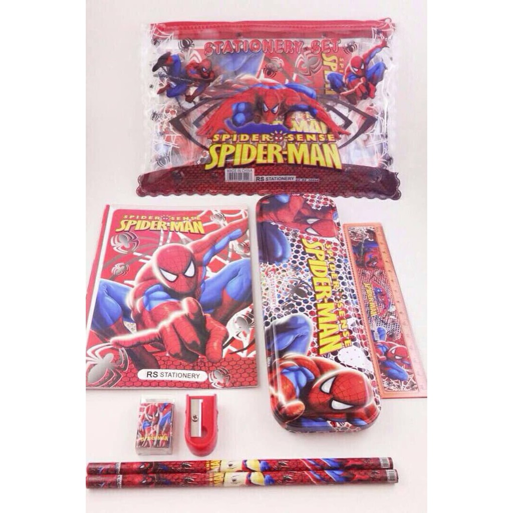 

Stationety set alat tulis kotak pensil kostak koker Spiderman