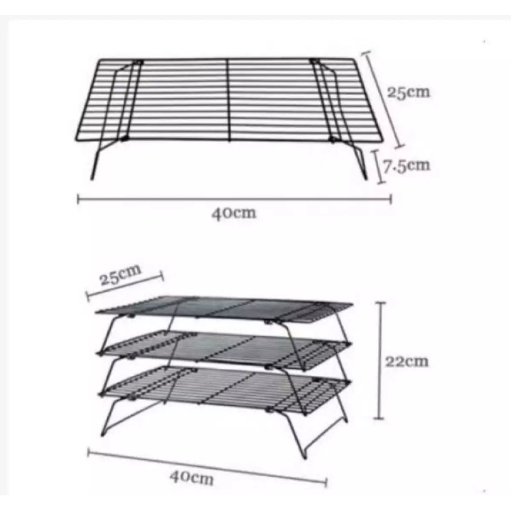 cooling rack 3 susun cooling rack peniris makanan rack peniris kue rak serbaguna cooling rack peniris kue rak pendingin kuemakanan