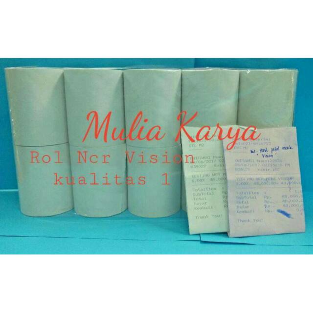 

Kertas Telstruk Kasir / Kertas Print 75 NCR 2 ply dan 1 ply. Kertas Rol Kasir