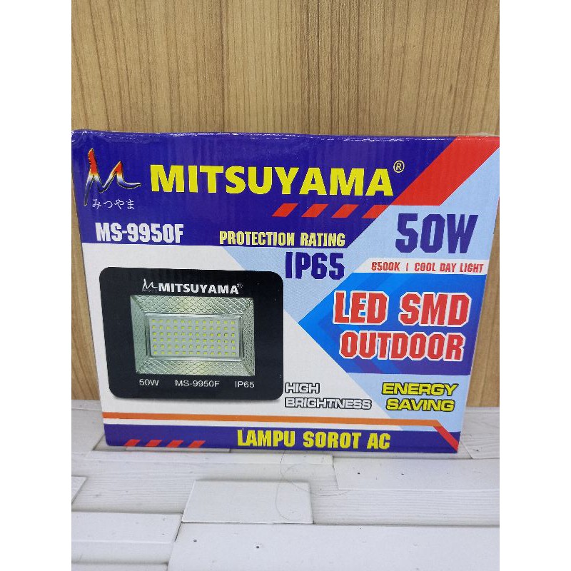 LAMPU LED SOROT AC MITSHUYAMA 50 WATT MS-9950F IP65 ORIGINAL ASLI