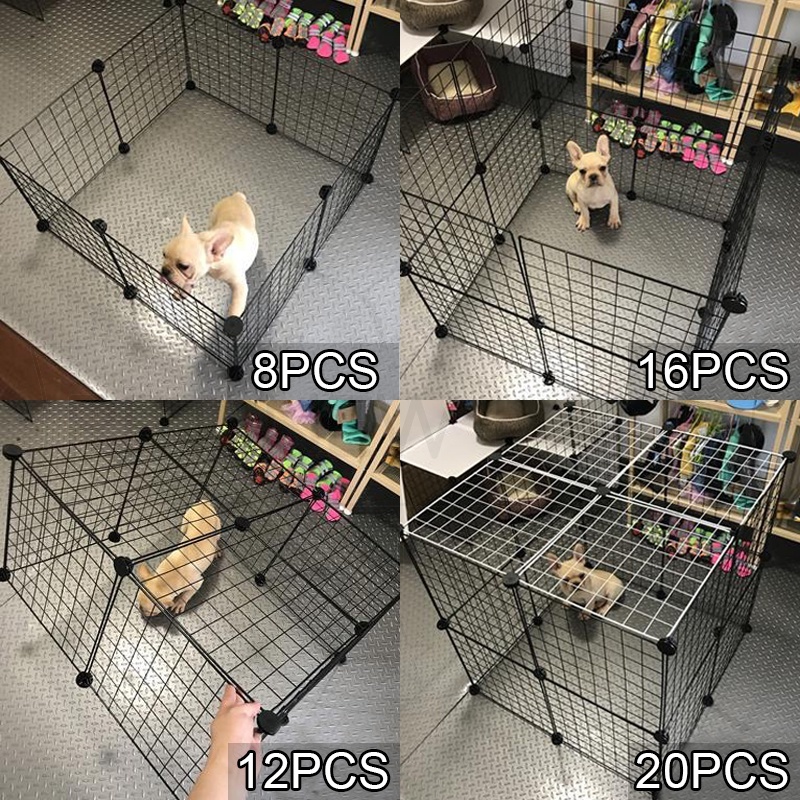 Kandang Kucing Kandang Anjing Kelinci tempat tidur Pet Cage Pagar Besi DIY Kandang Hewan Peliharaan-3