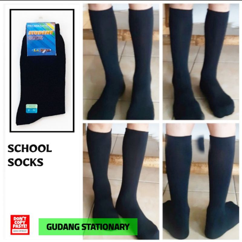 Kaos Kaki Anak Student Hitam LA STYLE