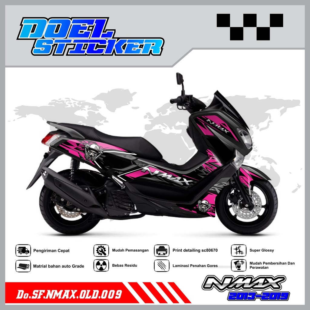STICKER STRIPING NMAX OLD - STICKER STRIPING LIST VARIASI HOLOGRAM , CROME YAMAHA NMAX OLD DOEL 009