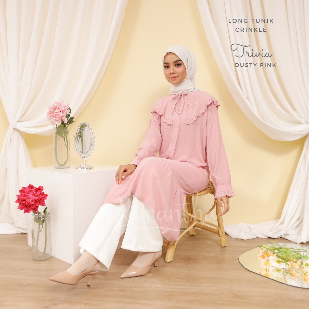 Long Tunik Wanita Rayon Crinkle Trivia