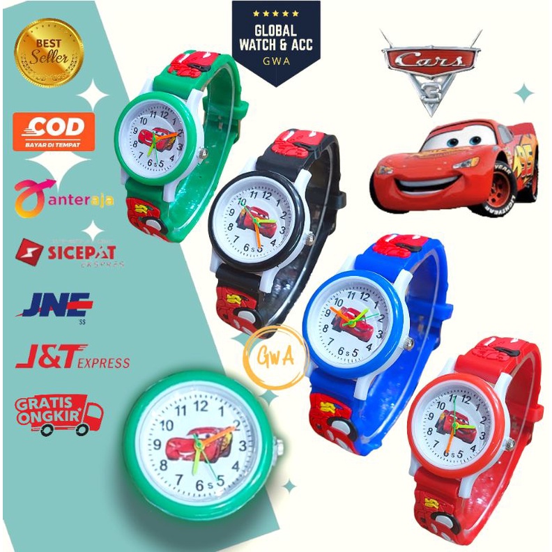 Jam Tangan Anak Timbul Jarum Fashion Laki laki Cowok Mini Timbul Rubber Karet Karakter Animasi