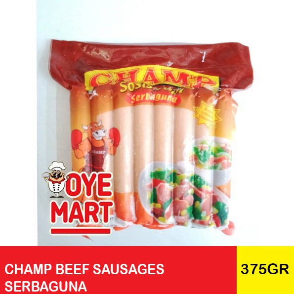 CHAMP BEEF SAUSAGES SERBAGUNA (375GR) / SOSIS SAPI