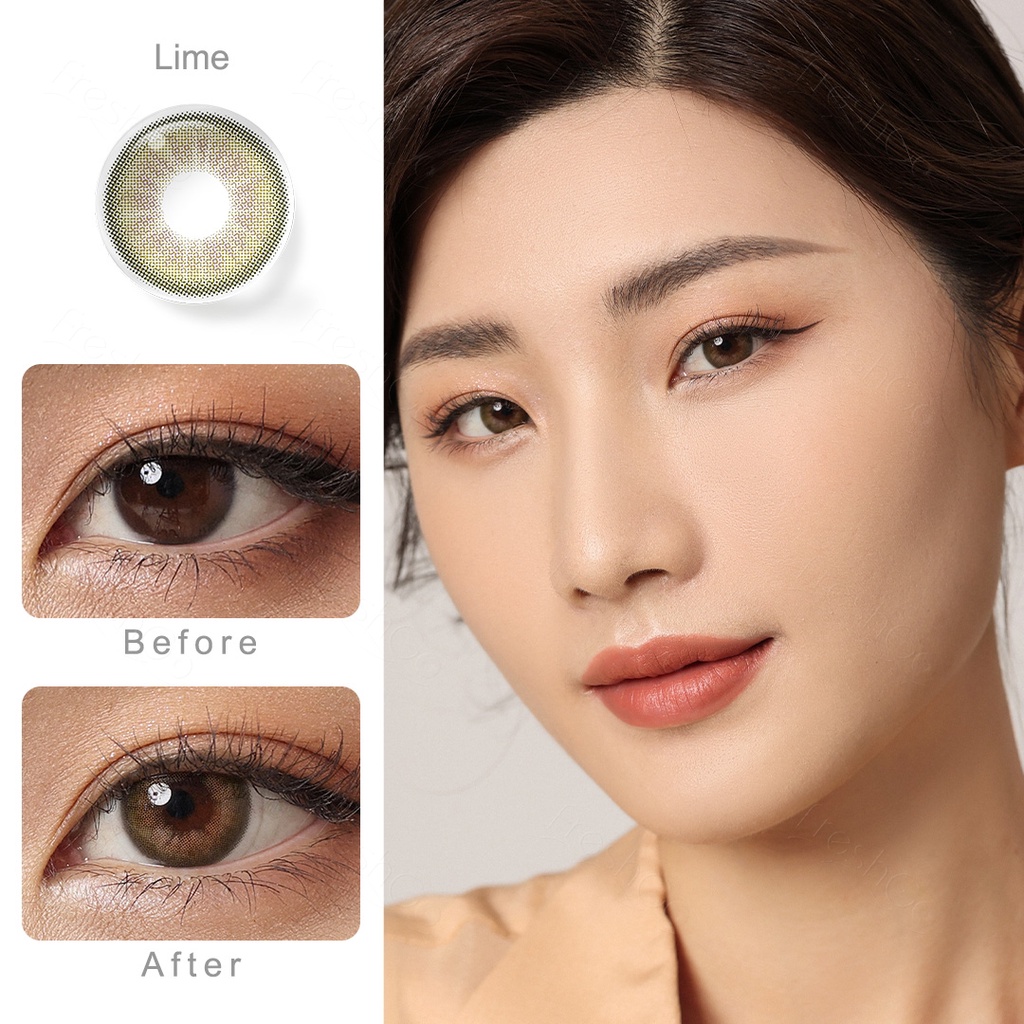 FreshKon Softlens Minus(-0.00 s/d -6.00) lensa kontak warna DIA 14.00mm gaya korea softlens grey