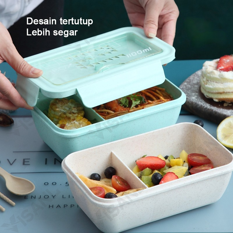 Kotak Makan Lunchbox Gandum Lunchbox Sekat / Kotak Bekal Makan Gandum