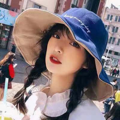 Topi Bucket Fisherman 2 Sisi Gaya Korea Casual untuk Wanita