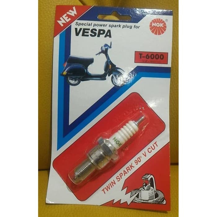 Busi Vespa NGK Hijau T6000 (PANJANG)