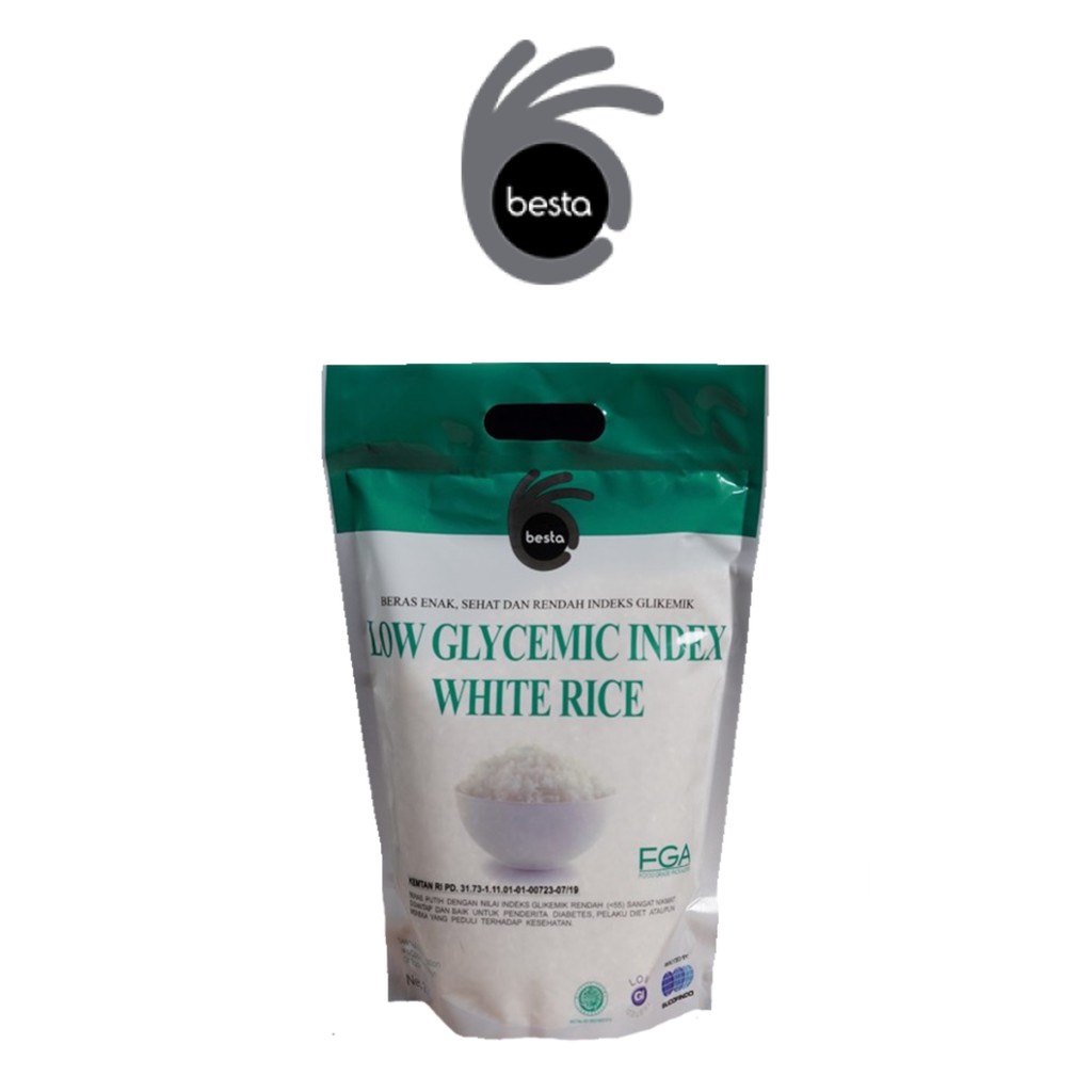 Besta, Beras Putih Organik Bebas Gula 2 L (Sugar Free Organic Rice)