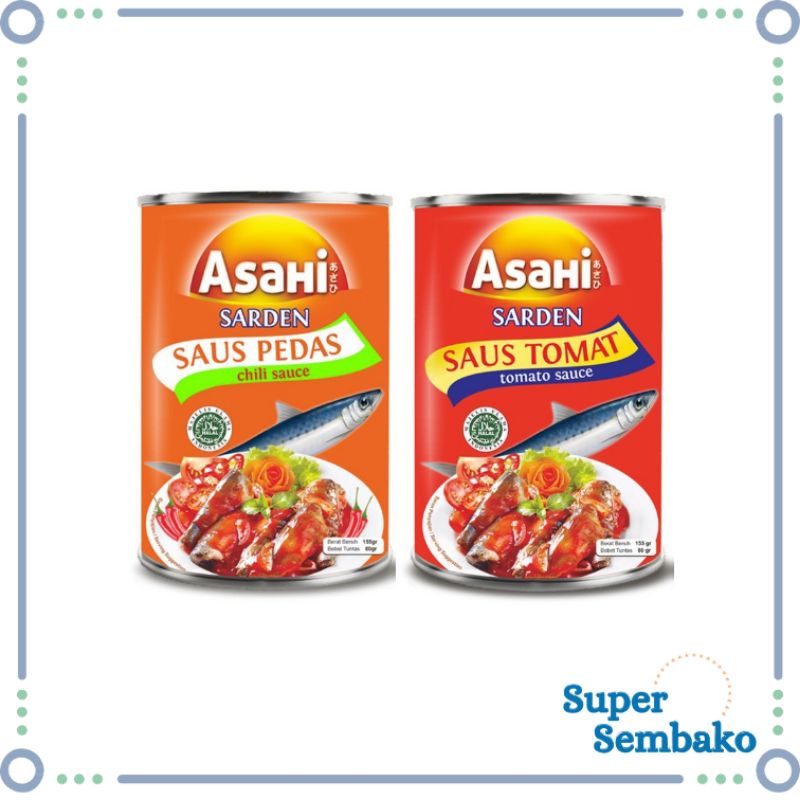 

IKAN KALENG SARDEN / SARDINES ASAHI SAUS PEDAS / TOMAT 155gr