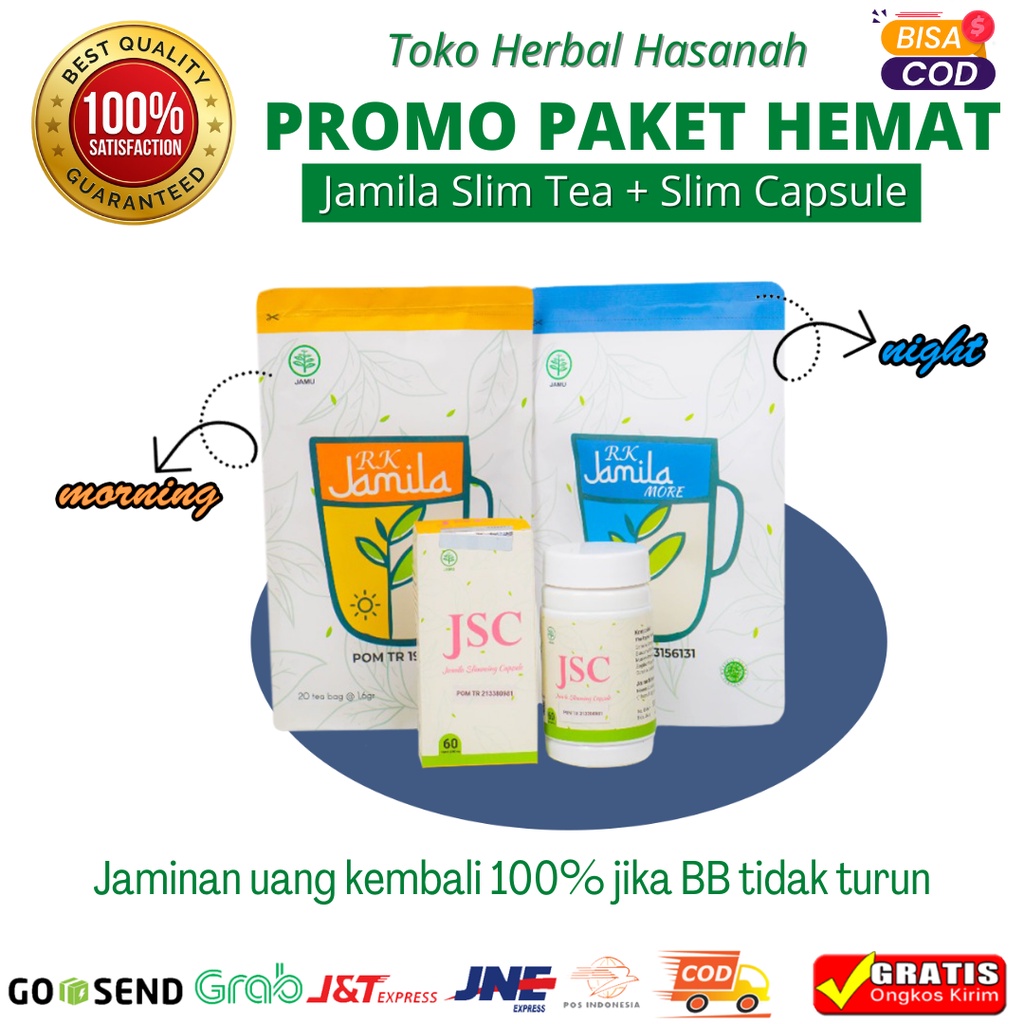 PAKET PELANGSING BADAN | Paket Teh Jamila Tea Dan JSC Jamila Sliming Capsule Pelangsing Badan Herbal