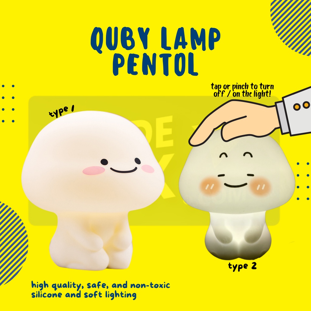 Boneka Lampu Tidur Quby si Pentol Star Moly Soft Head Touch Dimmer Ukuran 15cm