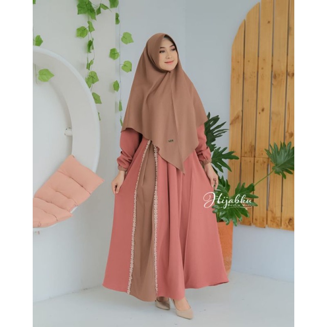 BEST SELLER GAMIS SET HIJAB RIMEL BY HIJABKU ANNASYA FASHION/ GAMIS SET HIJAB/ GAMIS TERBARU/ GAMIS 