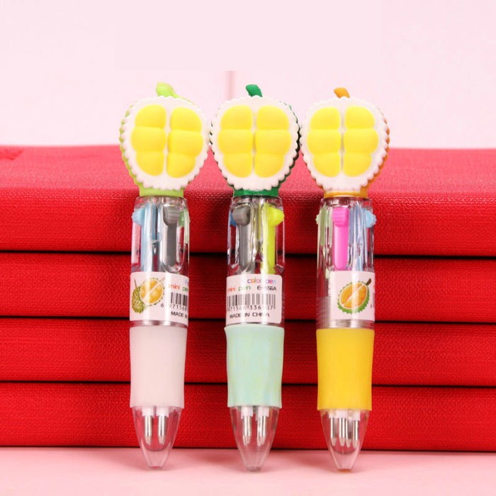 

PROMO Pena warna warni kartun lucu, Pulpen 4 warna avocado durian mini lucu - Durian