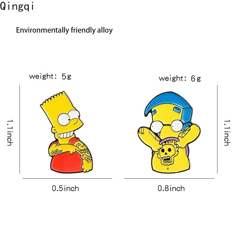 Bros Pin Enamel Desain Kartun Simpson Untuk Kerah Kemeja