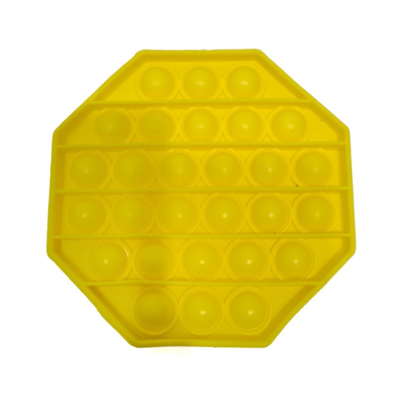 POP IT FIDGET TOY RAINBOW | PUSH POP BUBBLE FIDGET | MAINAN ANAK POP IT KARAKTER | POP IT POLOS-OCTAGON YELLOW