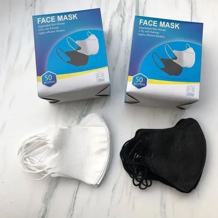 MASKER DUCKBILL GARIS 3PLY MUDAH BERNAFAS DAN LEMBUT 50PCS KEMENKES FACE MASK MASKER MURAH SAMARINDA