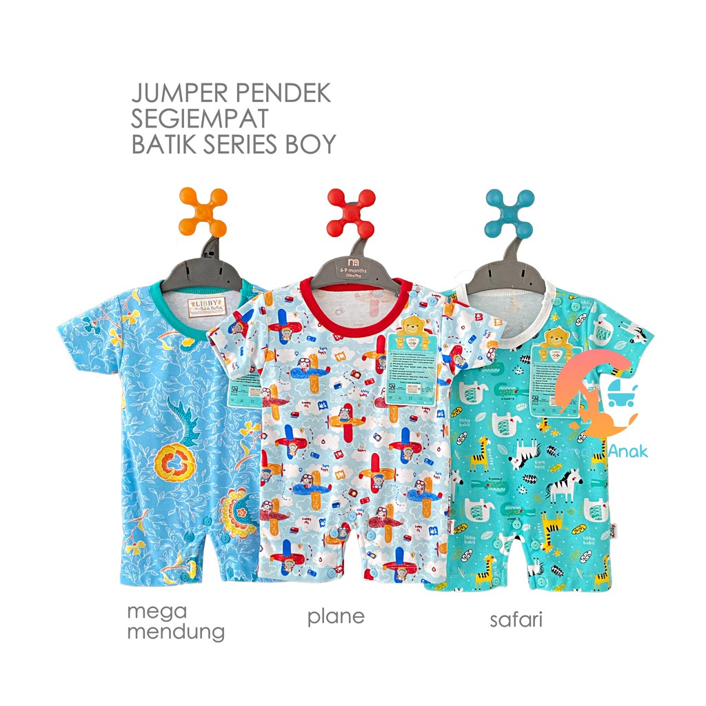 LIBBY Baju  Kodok  Segiempat Jumper Pendek For Boy BATIK 