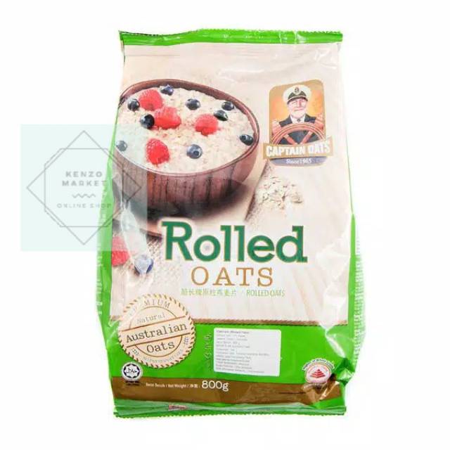 

Captain Oats Rolled Oat Oatmeal 800g / Sarapan Sehat Gandum / Healthy