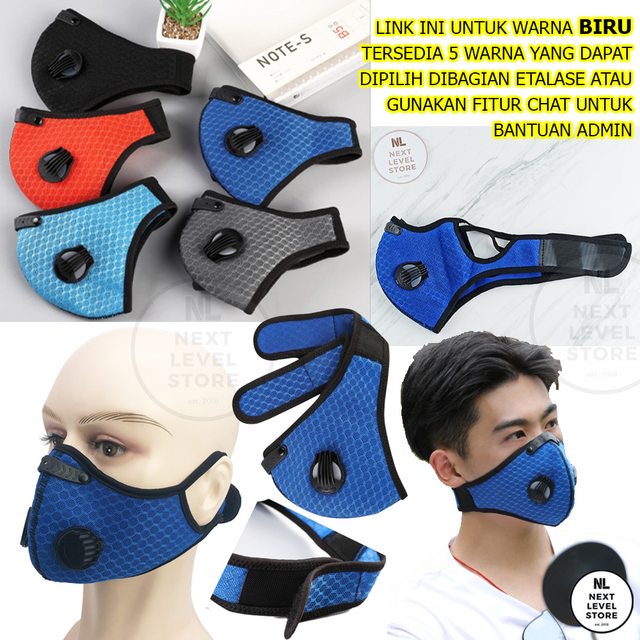 KN95 Premium Mask Masker Olahraga Cycling Sepeda Sport N95 - BLUE