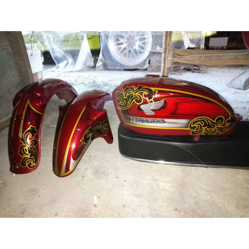(FreeOngkir) body set sandangan cb glatik bahan drum motif batik airbrush Terlaris Terpopuler