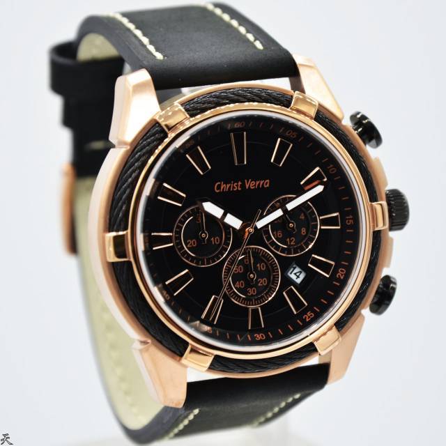 Jam Tangan Pria Original Christ Verra 31706G Leather Kulit Murah