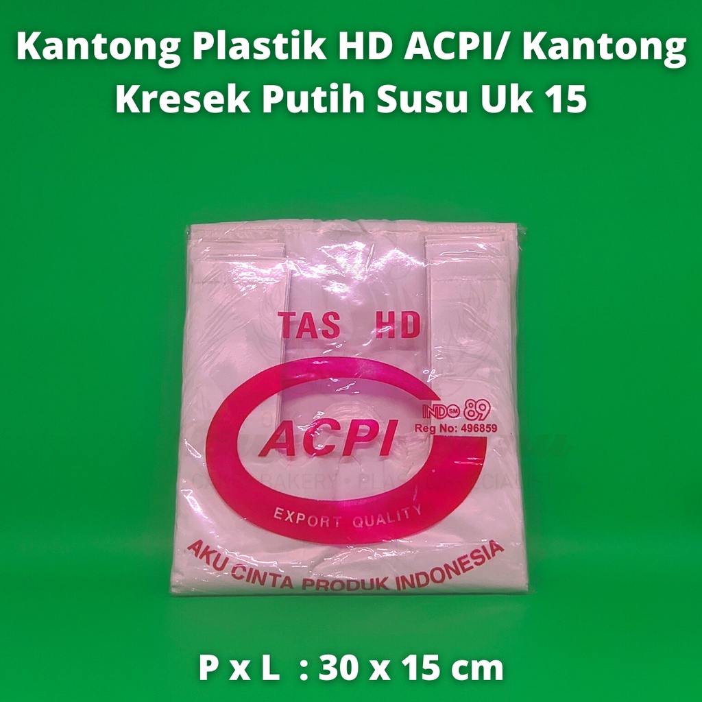 Kantong Kresek putih tebal ACPI Kantong Plastik Putih Susu Tebal Ukuran 15 cm Kecil