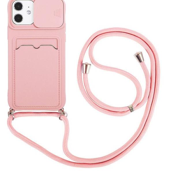 READY SoftCase dompet kartu polos Bahan Silikon Dengan Lanyard dan Card Holder Untuk Iphone Xr , Xs/