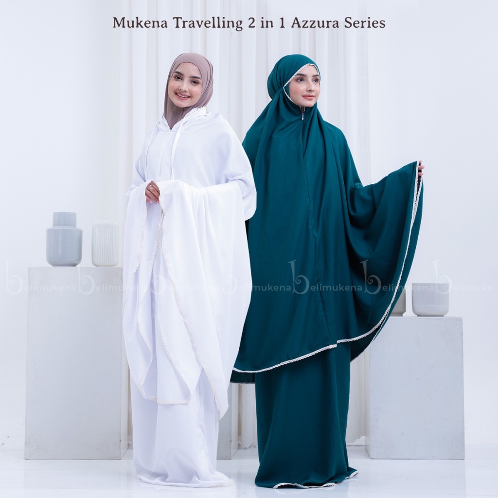 Mukena Katun Dewasa 2in1 Travelling Azzura