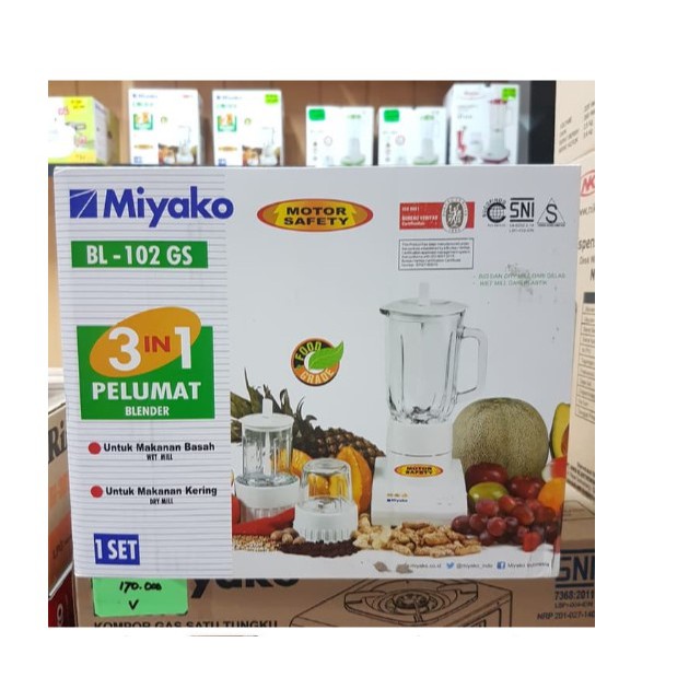 Miyako Blender Kaca / Gelas 3in1 BL 102 GS PROMO MURAH GARANSI RESMI