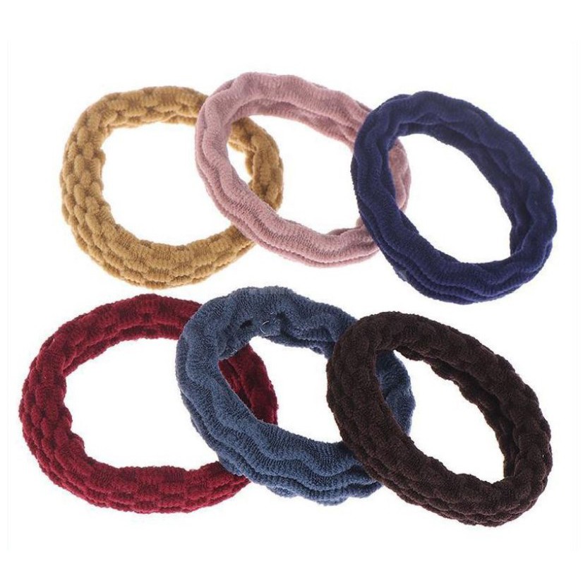 WBS Ikat Rambut Simple Bahan Karet Gaya Korea Elastis untuk Wanita Warna Polos Impor / IR029-2