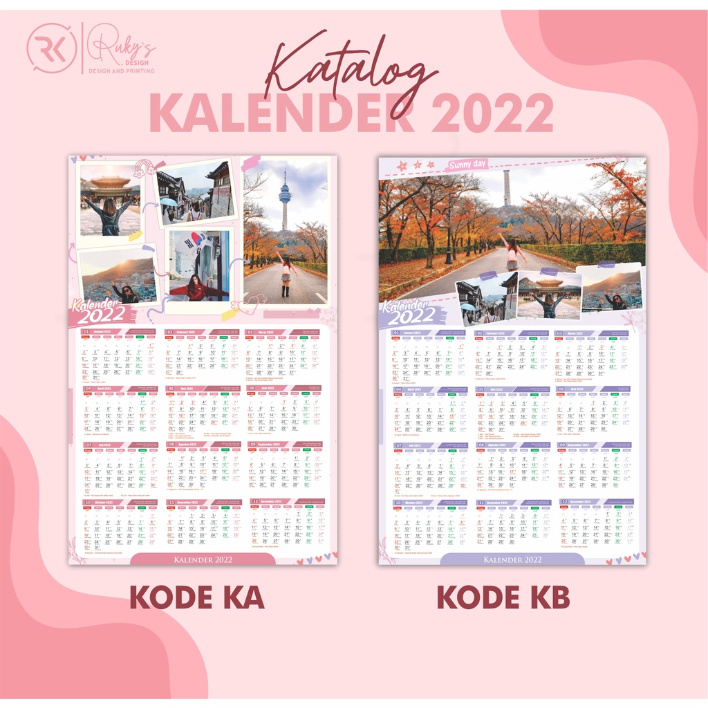 Jual Kalender Custom 2022 Kalender Dinding 2022 Kalender Foto 2022 Calendar 2022 Kalender 4650