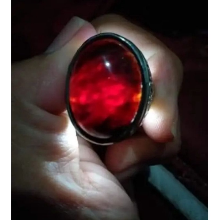 CINCIN BATU AKIK NATURAL YAMAN WULUNG / KECUBUNG WULUNG API DIM 20 JUMBO