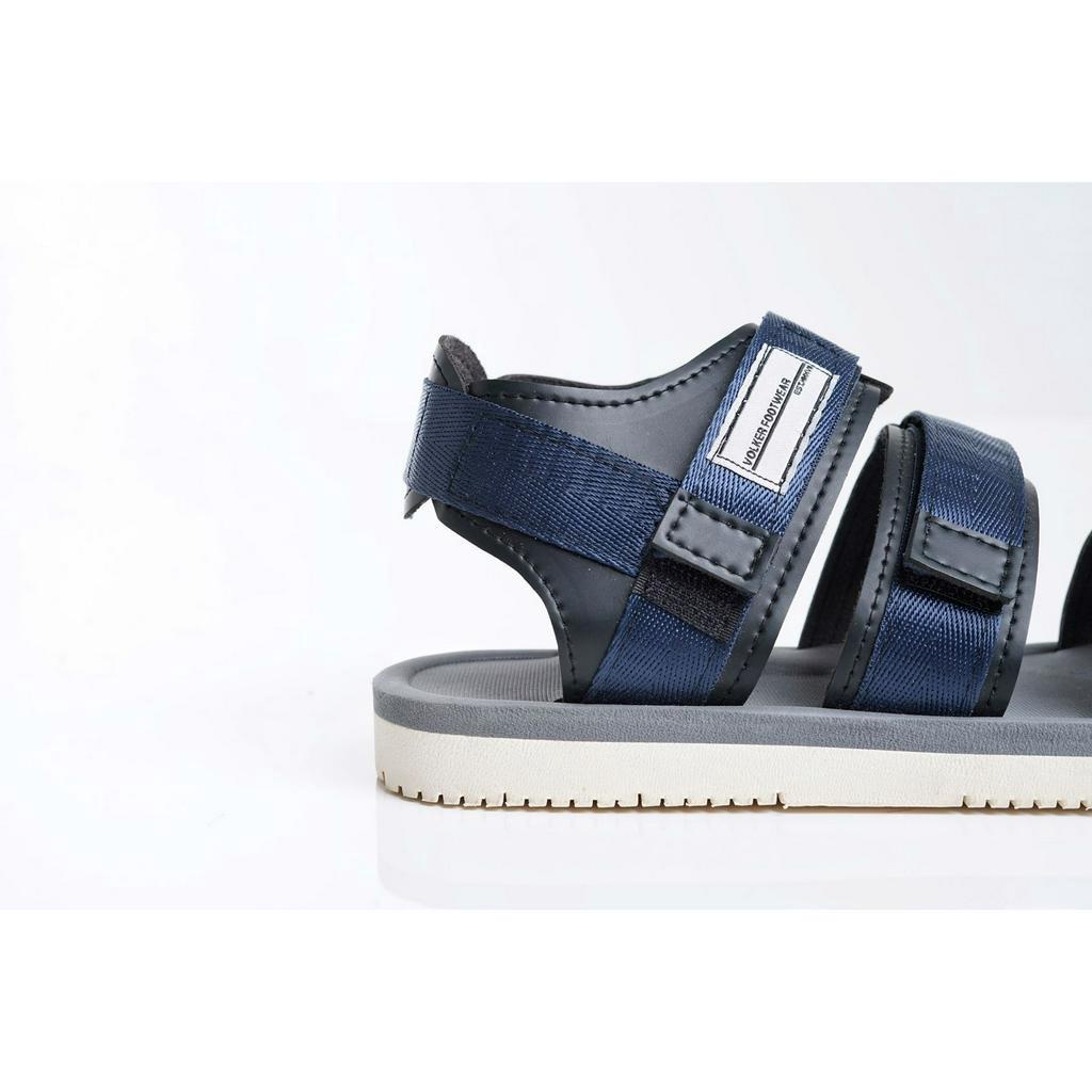 sandal kasual pria wanita volkerfootwear strap3 black navy