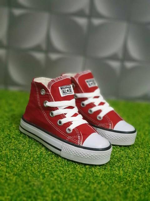 BEST SELLER!!! Ready 18s/d43 Sepatu converse anak laki laki dan sepatu anak perempuan warna merah tinggi