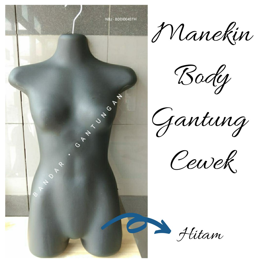 Manekin Dinding Dewasa Bodi Dinding Patung Manekin Body Gantung Cewek Hitam(BH)