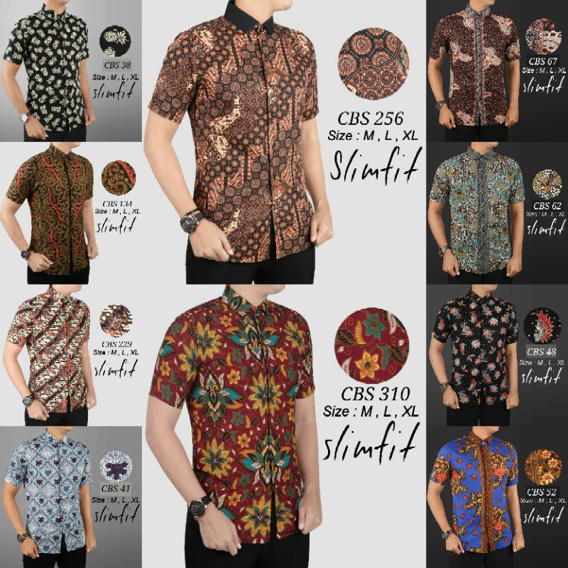 Kemeja Batik Pria Lengan Pendek Slimfit OnlyXL Colin Dion