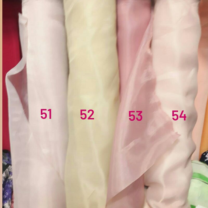 Organza dop/Bahan organza polos/Kain organza