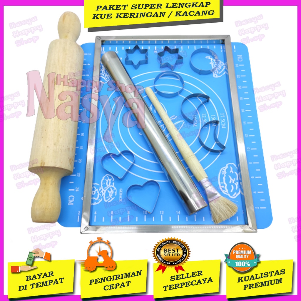 PAKET KUE KERINGAN / BINGKAI KUE KERING / MATRAS ADONAN / CETAKAN KUE KERINGAN / GILINGAN ADONAN / K