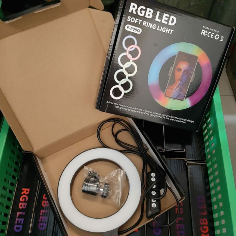 Ringlight RGB LED Rainbow 16cm Ring Light Plus Ball Head