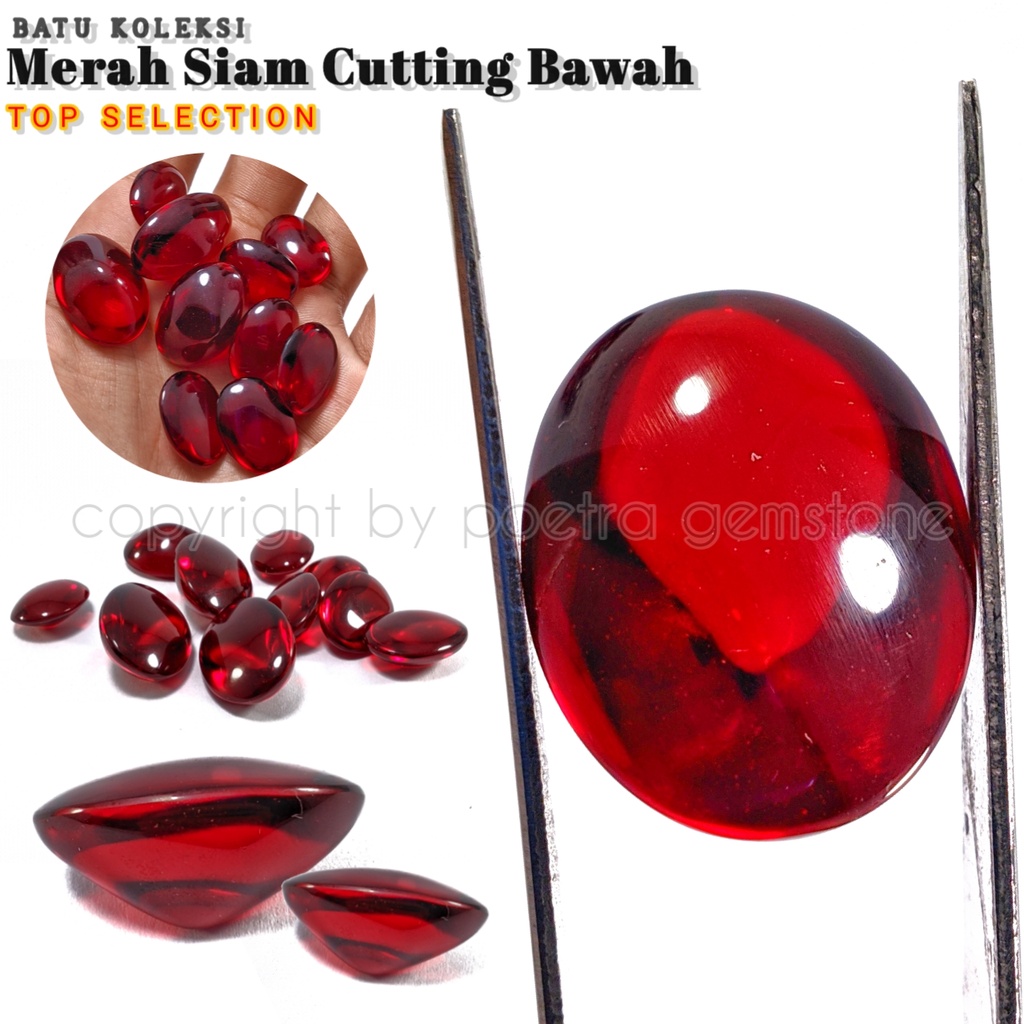 Batu Koleksi Merah Siam Cutting Bawah Top Collection