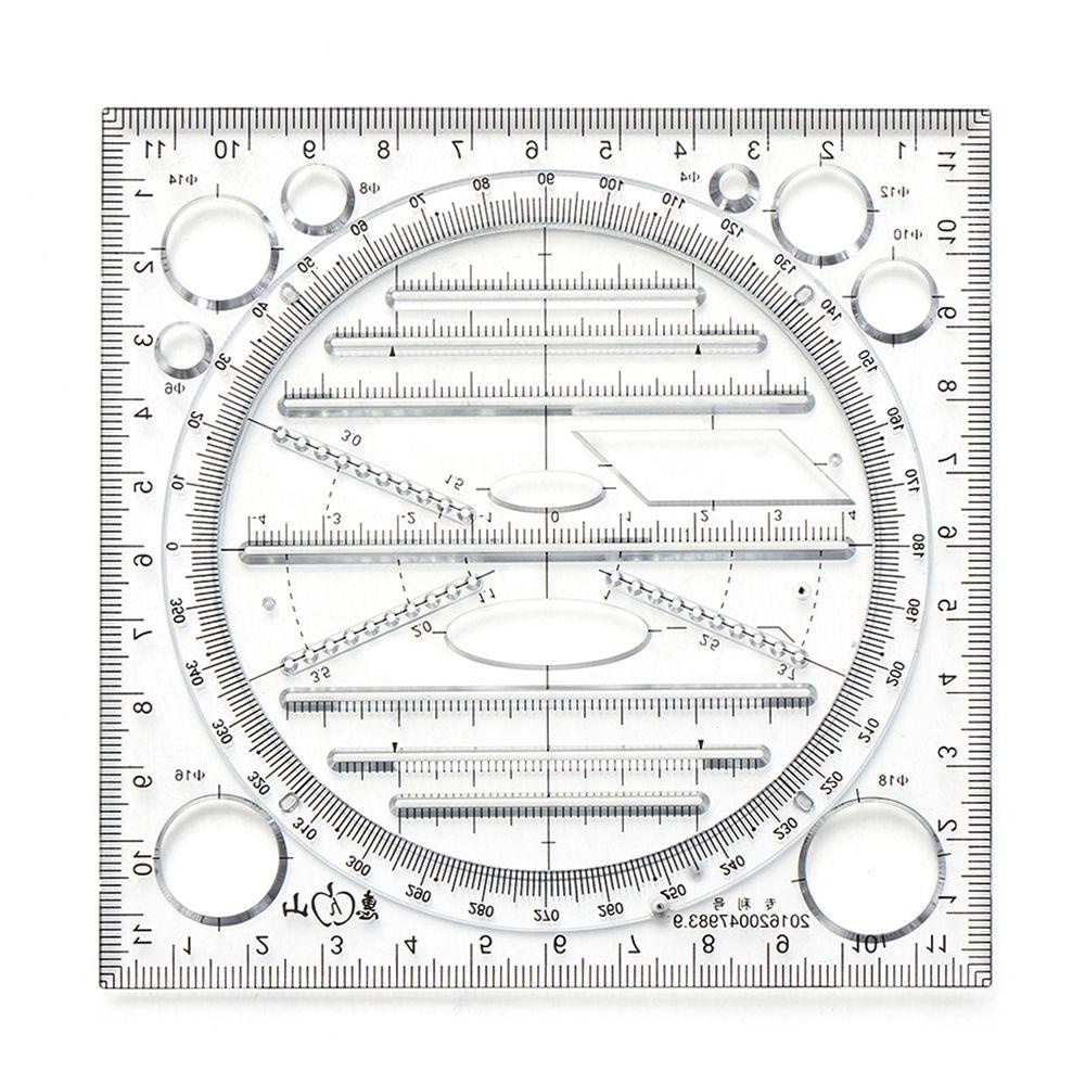 R-flower Fast Drawing Rulers Template Geometris Perlengkapan Kantor Sekolah Multifungsi