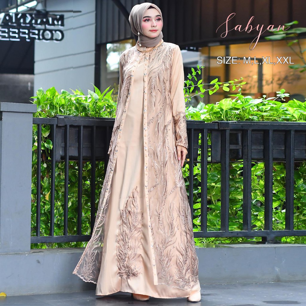 ABAYA TULLE MUTIARA / GAMIS PESTA