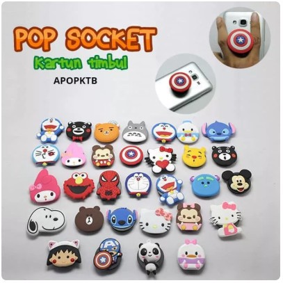 Pegangan Belakang HP Pop Socket Karakter Terbaru Holder Penjepit Smartphone