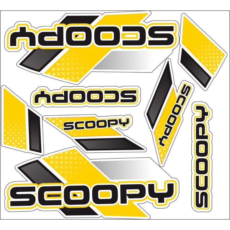 VARIASI SCOOPY LIST KUNING STRIPING STICKER